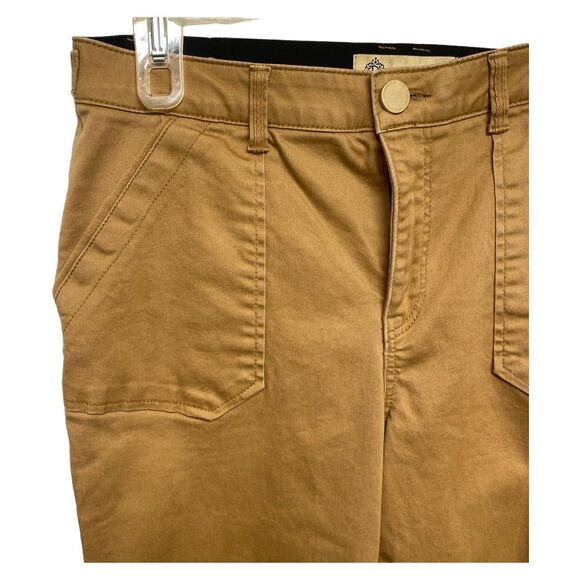 Democracy"Ab Technology" English Khaki Clay Cropped Cuffed Stretchy Pants Size 8 - Picture 6 of 11
